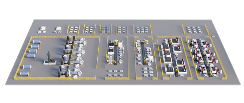 Línea de producción de electrolizadores alcalinos a escala GW totalmente automatizada